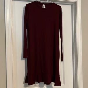 Ribbed Ruffle Hem Dress-S- NWT